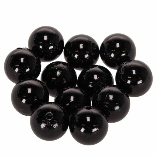 Dekoratyviniai karoliukai Ø2cm juodi 12 vnt pirkti | Floristik24.lt
