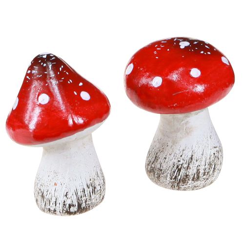 daiktų Dekoratyvinės grybų rupūžės iš keramikos raudonos, baltos H5cm 6 vnt