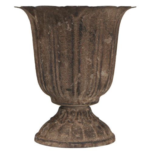 Floristik24 Dekoratyvinis trofėjus senovinis mini vazonas pilkai rudas Ø12cm H13cm