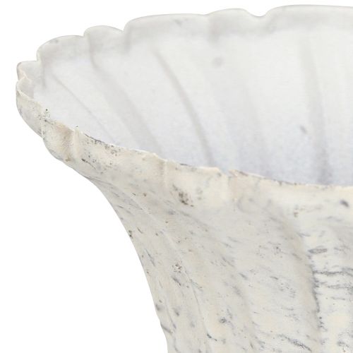 Floristik24 Dekoratyvinis puodelis Antique White Metal Chalice Shabby Chic Ø12cm H12cm