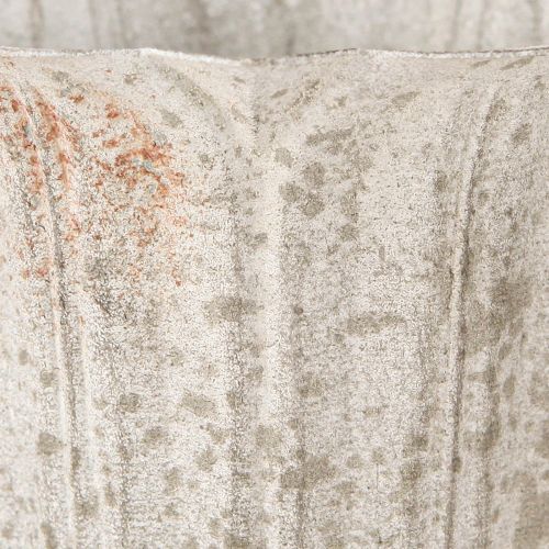 daiktų Dekoratyvinė trofėjinė metalinė taurė vintažinė pilkai balta H14,5cm