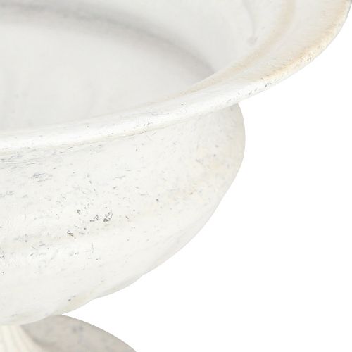 Floristik24 Dekoratyvinis trofėjinis dubuo senovinis metalinis puodelis baltas Ø20cm H15cm