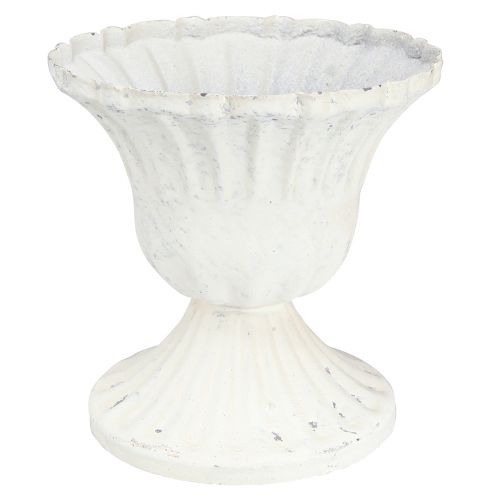 Floristik24 Dekoratyvinis puodelis Shabby Chic Chalice White Ø8cm A8,5cm 2vnt