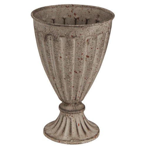 daiktų Dekoratyvinė trofėjinė sodinamoji antikvarinė išvaizda pilkai ruda Ø13cm H19cm