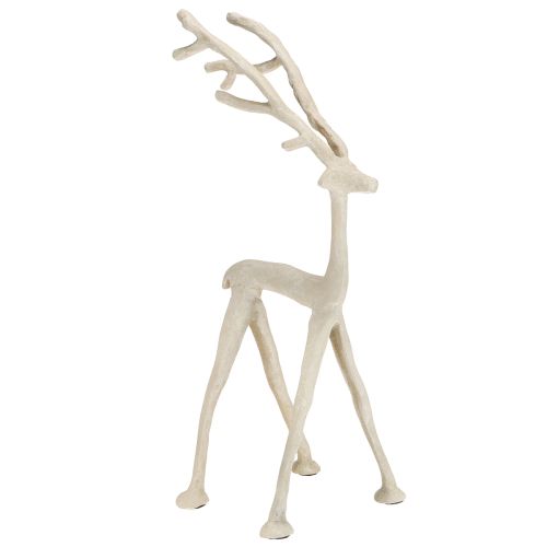 Dekoratyvinė elnio metalinė figūrėlė, pilko molio, optika, aukštis 35 cm