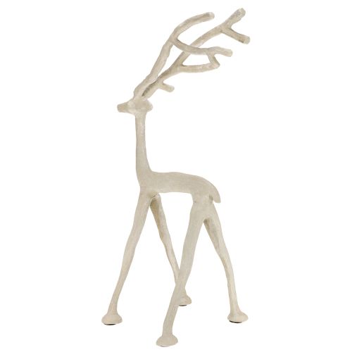 daiktų Dekoratyvinė elnio metalinė figūrėlė, pilko molio, optika, aukštis 35 cm