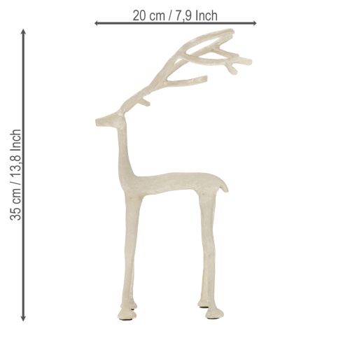 daiktų Dekoratyvinė elnio metalinė figūrėlė, pilko molio, optika, aukštis 35 cm