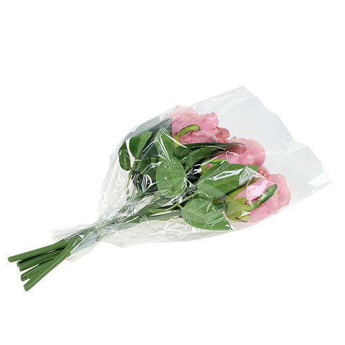 Floristik24 Deco rožė Ø6cm rožinė L30cm 6vnt