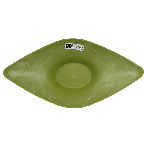 Floristik24 Dekoratyvinis dubuo 34cm x 17,5cm H10cm šviesiai žalias, 1vnt