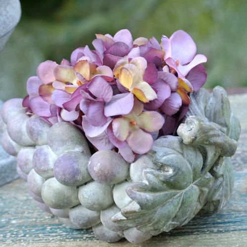 Floristik24 Dekoratyvinis dubuo vynuogės pilkai violetinis kremas 19×14cm A9,5cm