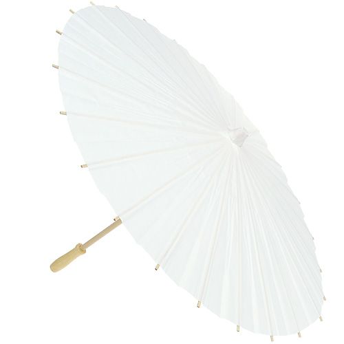 Floristik24 Dekoratyvinis skėtis baltas Ø60cm H42cm