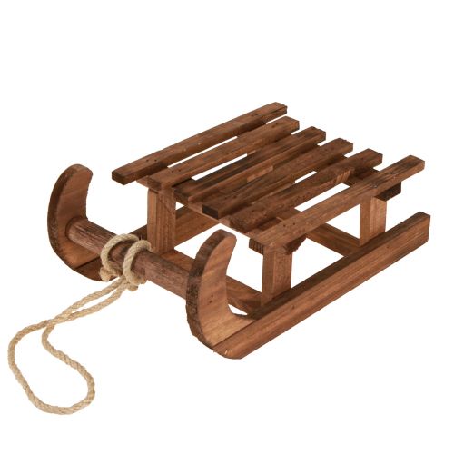 daiktų Dekoratyvinės rogės rudos žiemos puošmenos iš medžio 30x18x12cm