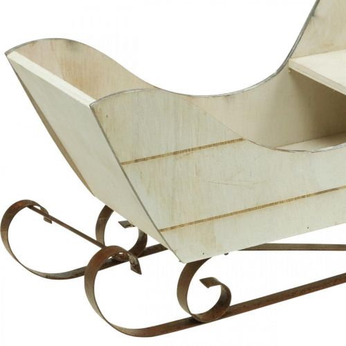 Floristik24 Dekoratyvinės rogės medinės Kalėdinės rogės natūralios 36×13×21cm