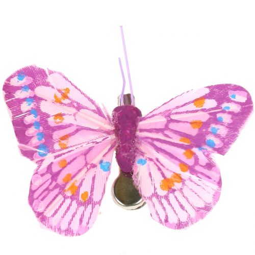 daiktų Dekoratyviniai drugeliai ant segtuko, įvairių spalvų 6cm 24vnt