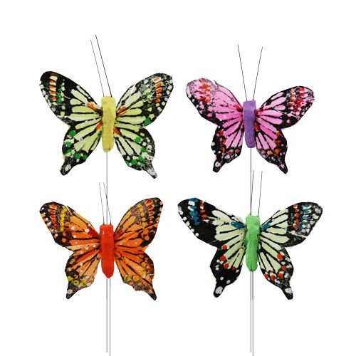 Floristik24 Dekoratyviniai drugeliai, asorti 6cm, 24vnt
