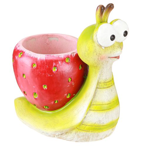 Dekoratyvinis sraigės formos vazonas braškėms, žalias-raudonas, 15,5 cm