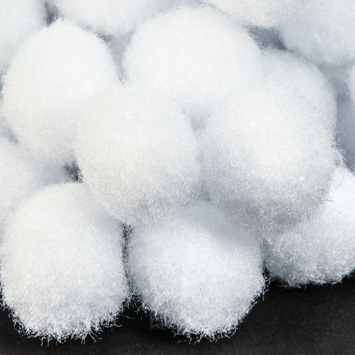 daiktų Deco snowball mini Ø2cm balti sniego gaubliai 400 vnt 4 maišeliai