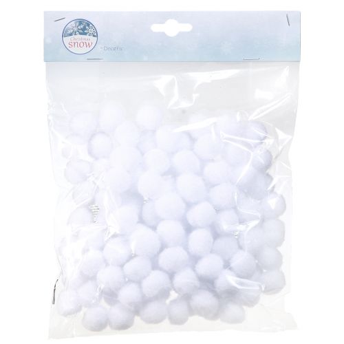 daiktų Deco snowball mini Ø2cm balti sniego gaubliai 400 vnt 4 maišeliai
