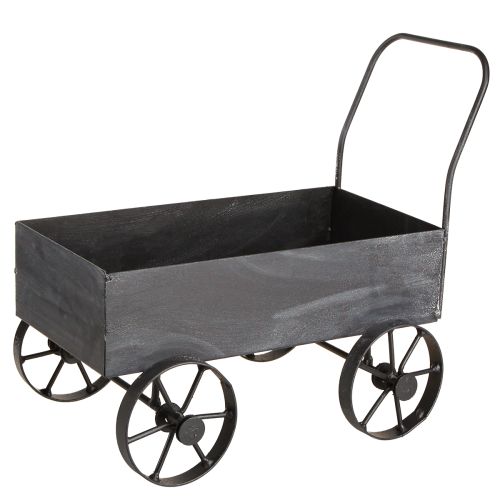 daiktų Dekoratyvinė karučio augalų dėžė metalinis antracitas L30cm