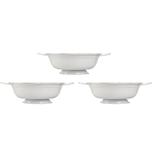 daiktų Dekoratyvinis dubuo metalinis baltas juodas Vintage Ø20,5cm 3vnt