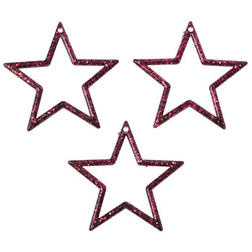 Floristik24 Dekoratyvinis Star Berry Glitter stalo dekoravimas Kalėdinis 4,5cm 120 vnt