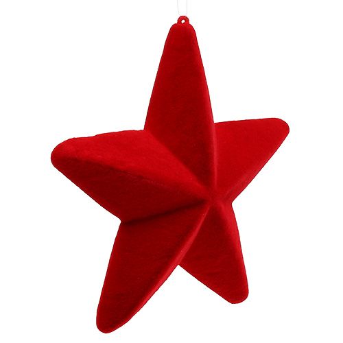 daiktų Deco star red flocked 20cm