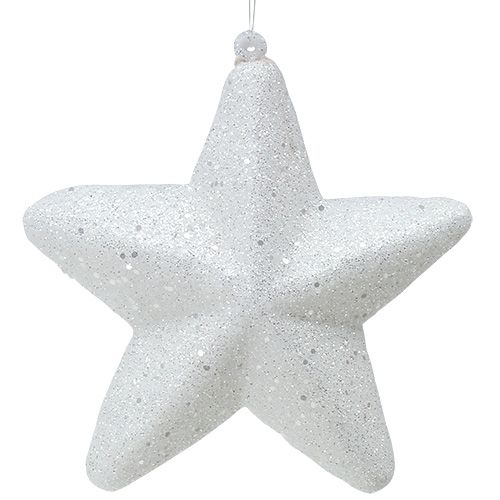 Floristik24 Dekoratyvinė žvaigždė balta pakabinti 20cm