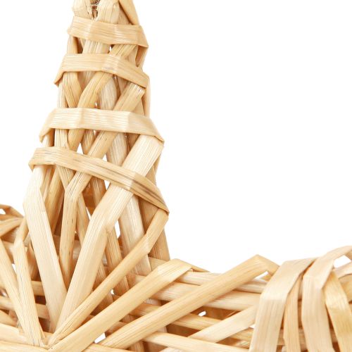 daiktų Dekoratyvinės žvaigždės formos Kalėdų eglutės dekoracijos iš natūralaus rotango, 11 cm, 6 vnt.