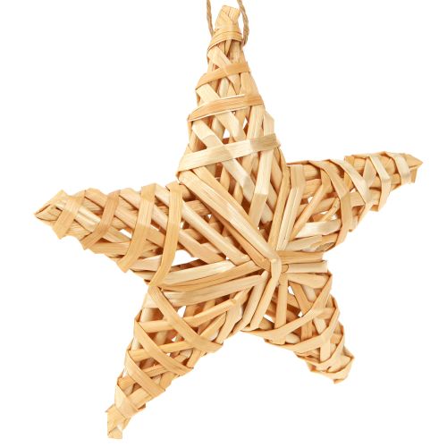 Dekoratyvinės žvaigždės Kalėdų eglutės dekoracijos rotango žvaigždės 14,5 cm 3 vnt.