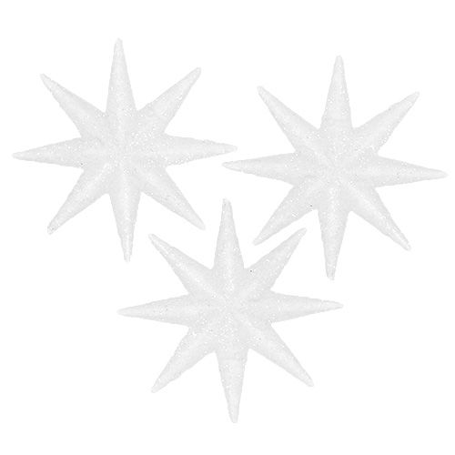 Floristik24 Dekoratyvinės žvaigždės baltos Ø5cm 20vnt