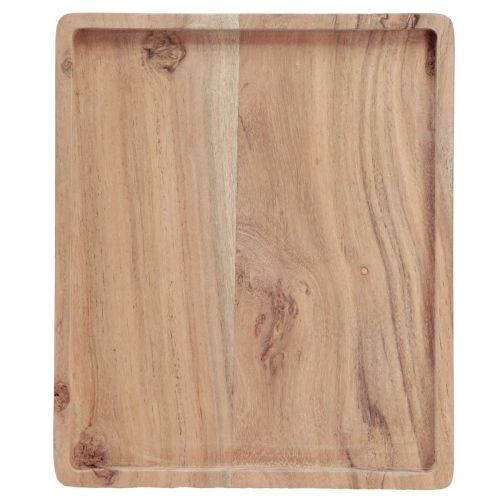 daiktų Dekoratyvinis padėklas akacijos medžio stačiakampis natūralus 30×25cm