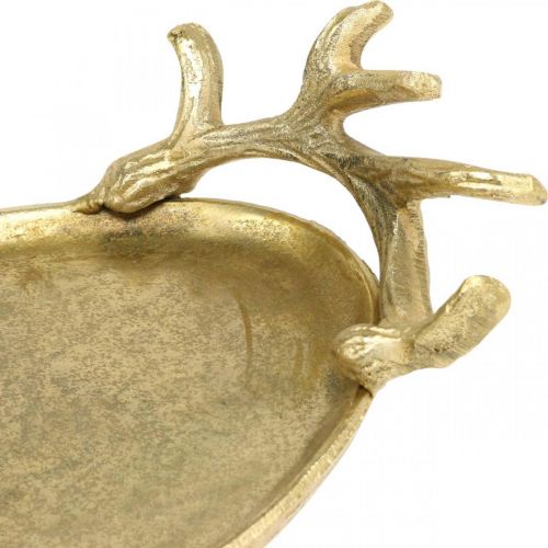 daiktų Deco dėklas aukso elnio ragų vintažinis padėklas ovalus L35×P17cm