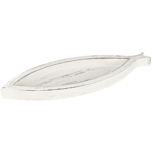 daiktų Dekoratyvinis padėklas Medinis Žuvis Baltas Natūralus L30/40/50cm Rinkinys iš 3 vnt