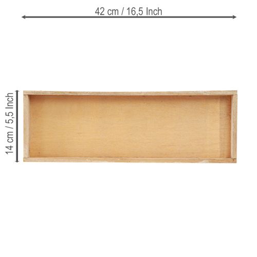 daiktų Dekoratyvinis padėklas pailgas medinis padėklas natūralus 42×14×3cm 3vnt