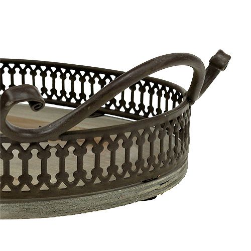 daiktų Dekoratyvinis padėklas ovalus 23cm x 17,5cm x 7,5cm ruda