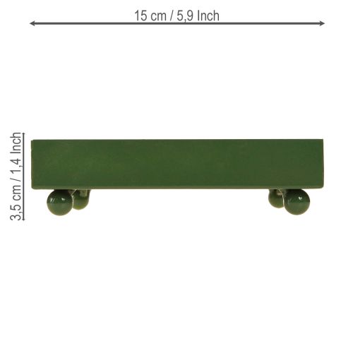 daiktų Dekoratyvinis padėklas kvadratinis metalinis padėklas žalias 15 × 15 cm 2 vnt.