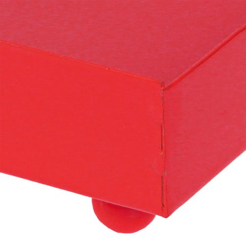 daiktų Dekoratyvinis padėklas kvadratinis raudonas metalinis padėklas 15 × 15 cm 2 vnt.