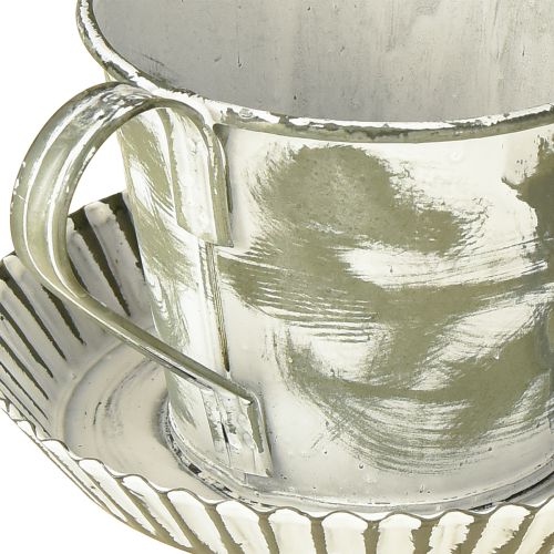 daiktų Dekoratyviniai metaliniai puodeliai, baltai dažyti, antikvariniai, Ø9cm, aukštis8cm, 2vnt.