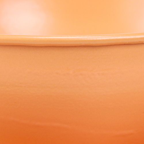 daiktų Dekoratyvinis puodelis Ø16cm H9cm su plokšteline metalo dekoracija oranžinė 2vnt