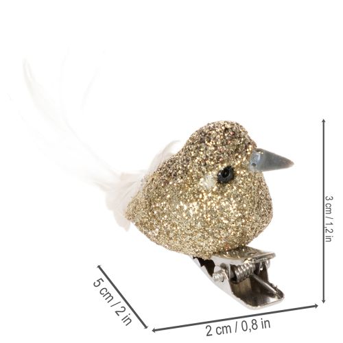 daiktų Dekoratyvinė balandžių pora, dekoratyviniai paukšteliai su segtuku, auksiniai, 5 cm, 4 vnt.