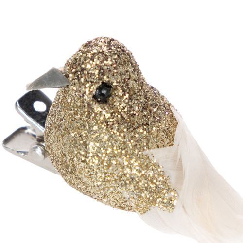 daiktų Dekoratyvinė balandžių pora, dekoratyviniai paukšteliai su segtuku, auksiniai, 5 cm, 4 vnt.