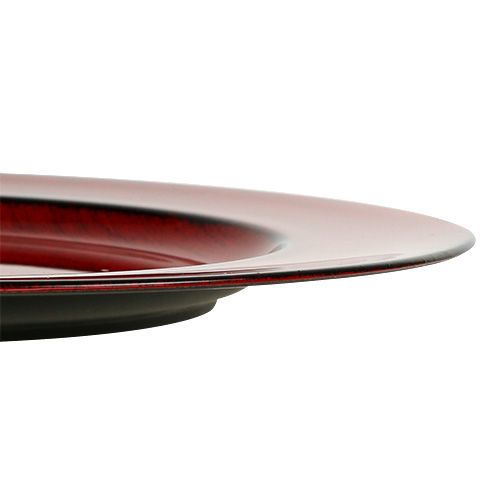 daiktų Dekoratyvinė lėkštė plastikinė Ø28cm raudona-juoda