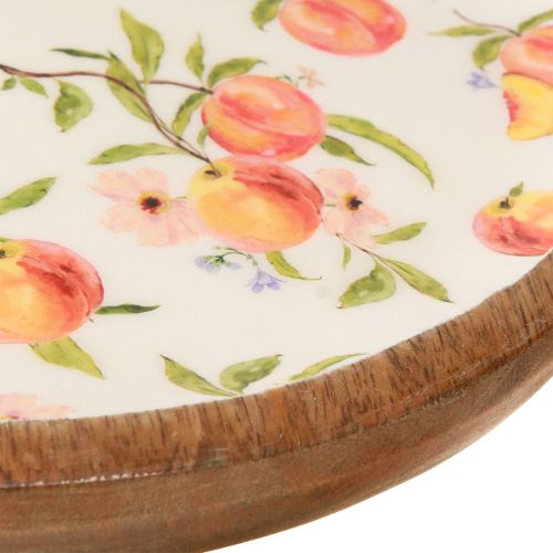 daiktų Dekoratyvinė lėkštė su pagrindu mango medienos persikų motyvu Ø26cm H9,5cm