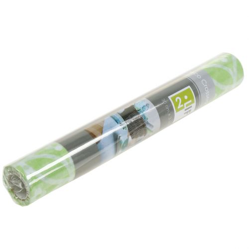 Floristik24 Dekoratyvinė stalo juosta su gėlėmis šviesiai žalia 30cm x 300cm