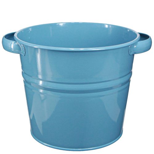 Floristik24 Dekoratyvinis vazonas vazonas metalinis mėlynos spalvos 31cmx26cmx21,5cm