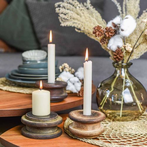 Floristik24 Deco reversinis volelis, žvakidė, stalo apdaila, pramoninis dizainas, vintažinė išvaizda Ø12cm