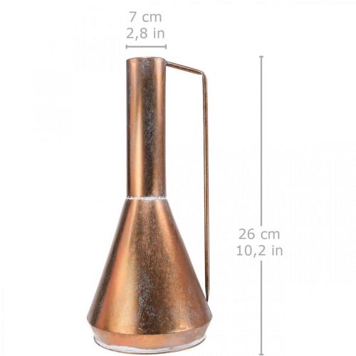daiktų Dekoratyvinė vaza vintažinis dekoratyvinis ąsotis vario spalvos metalas Ø26cm H58cm