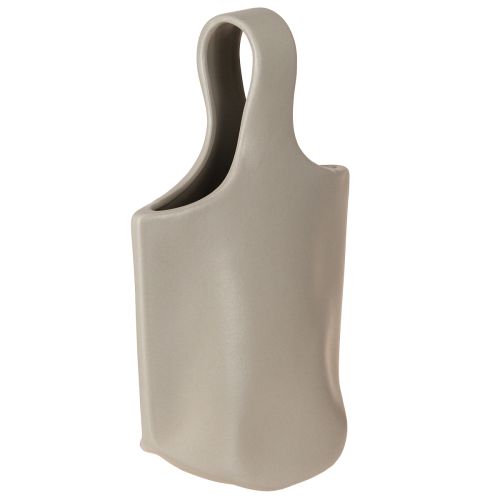 Floristik24 Dekoratyvinė vaza Keraminis krepšys Shopper Pilkas 19×4,5×33cm
