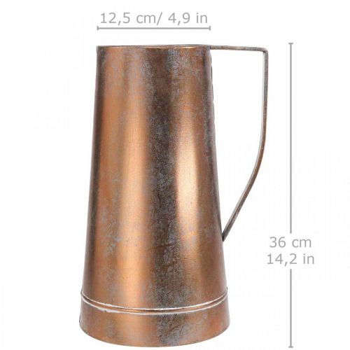 daiktų Dekoratyvinė vaza vario spalvos dekoratyvinis ąsotis vintažinis dekoratyvinis P21cm A36cm