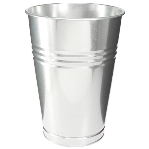daiktų Dekoratyvinė vaza metalinė kūginė aukšta vaza sidabrinė H34cm vaza 11L